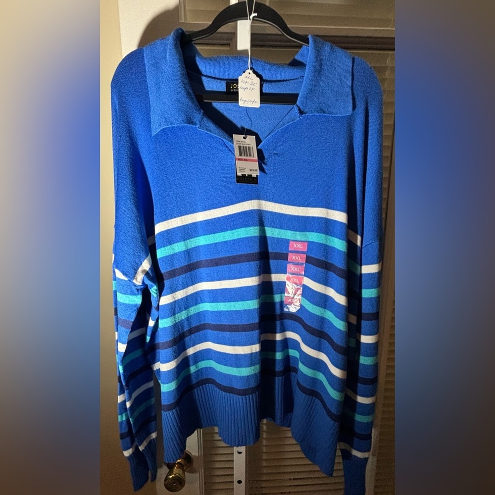 Striped Blue Sweater-Available in size XXL & M